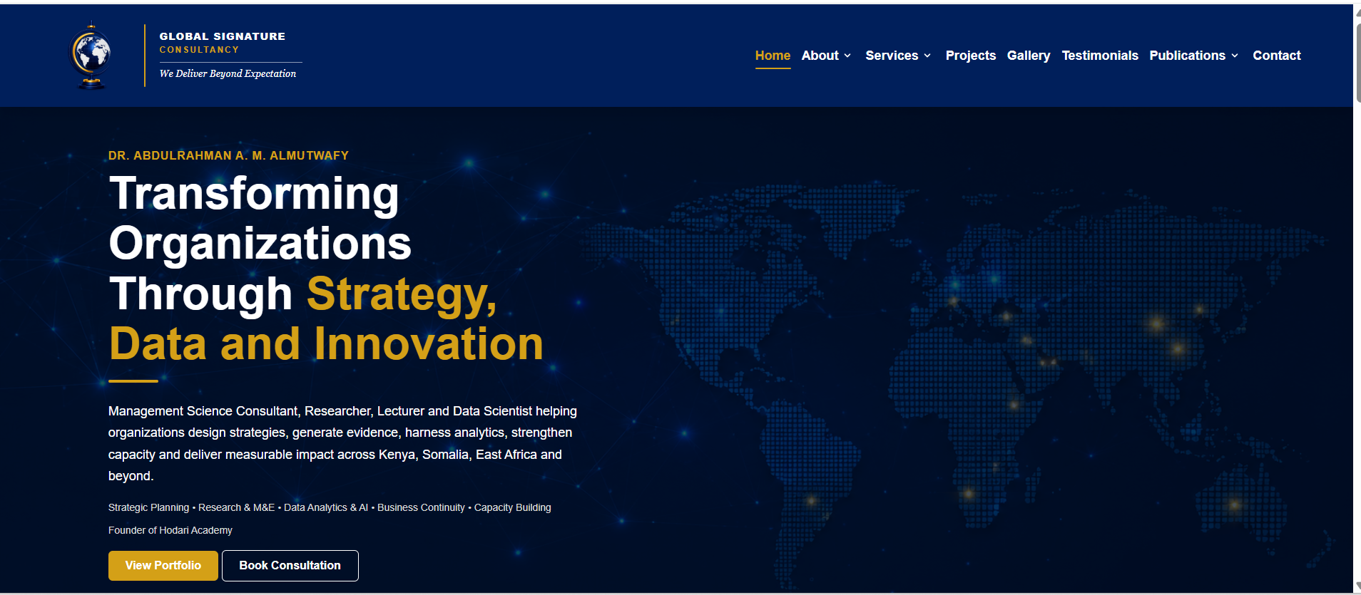 Global Signature Consultancy Corporate Website & Digital Platform project screenshot